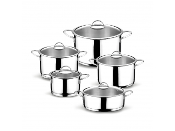 10 Pcs Cookware Set Metal Handle